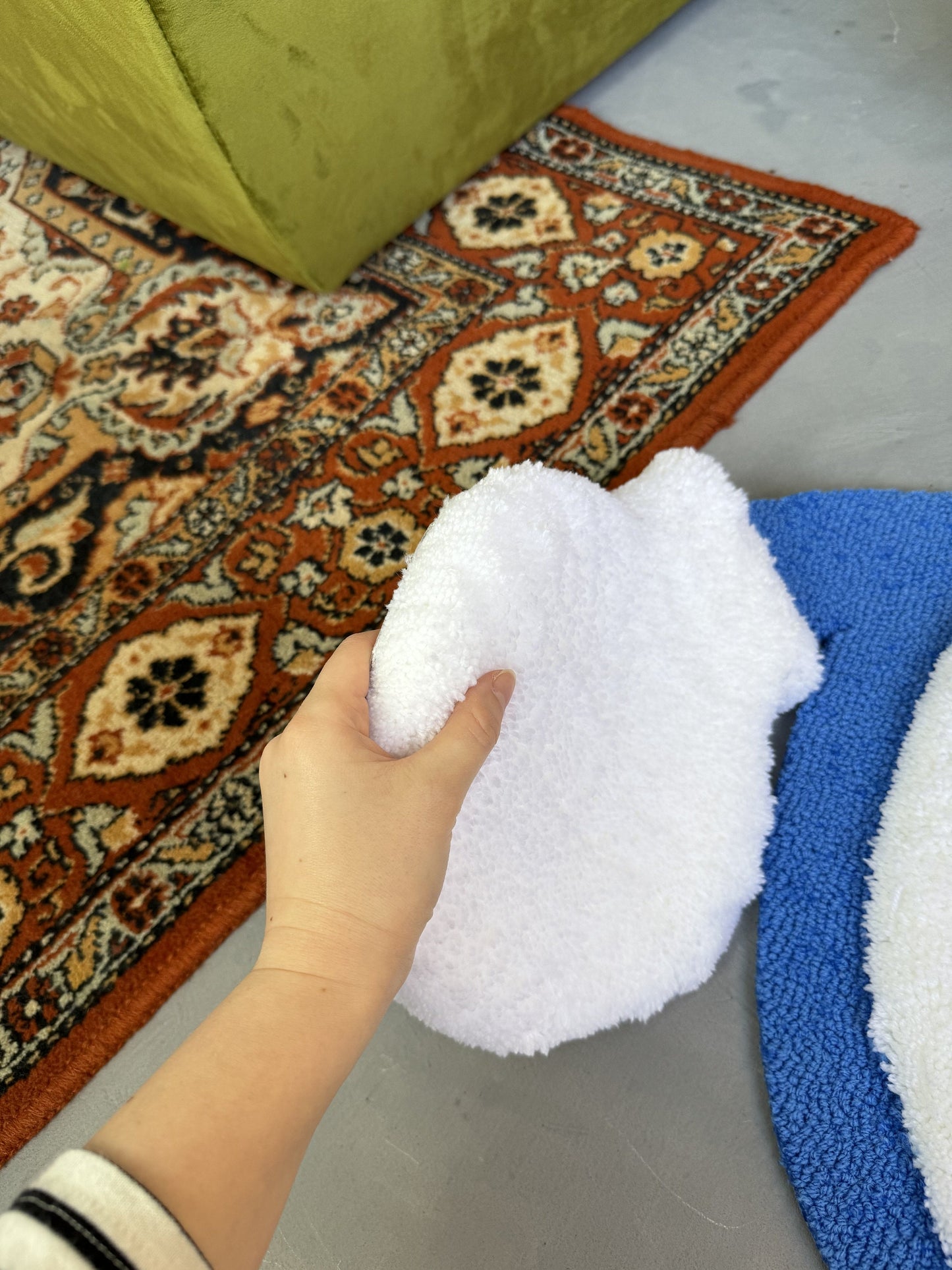 Tufted  Fluffy Rug, Soft Tufted Area Rug, Floor Art, Unique Personalized Gift