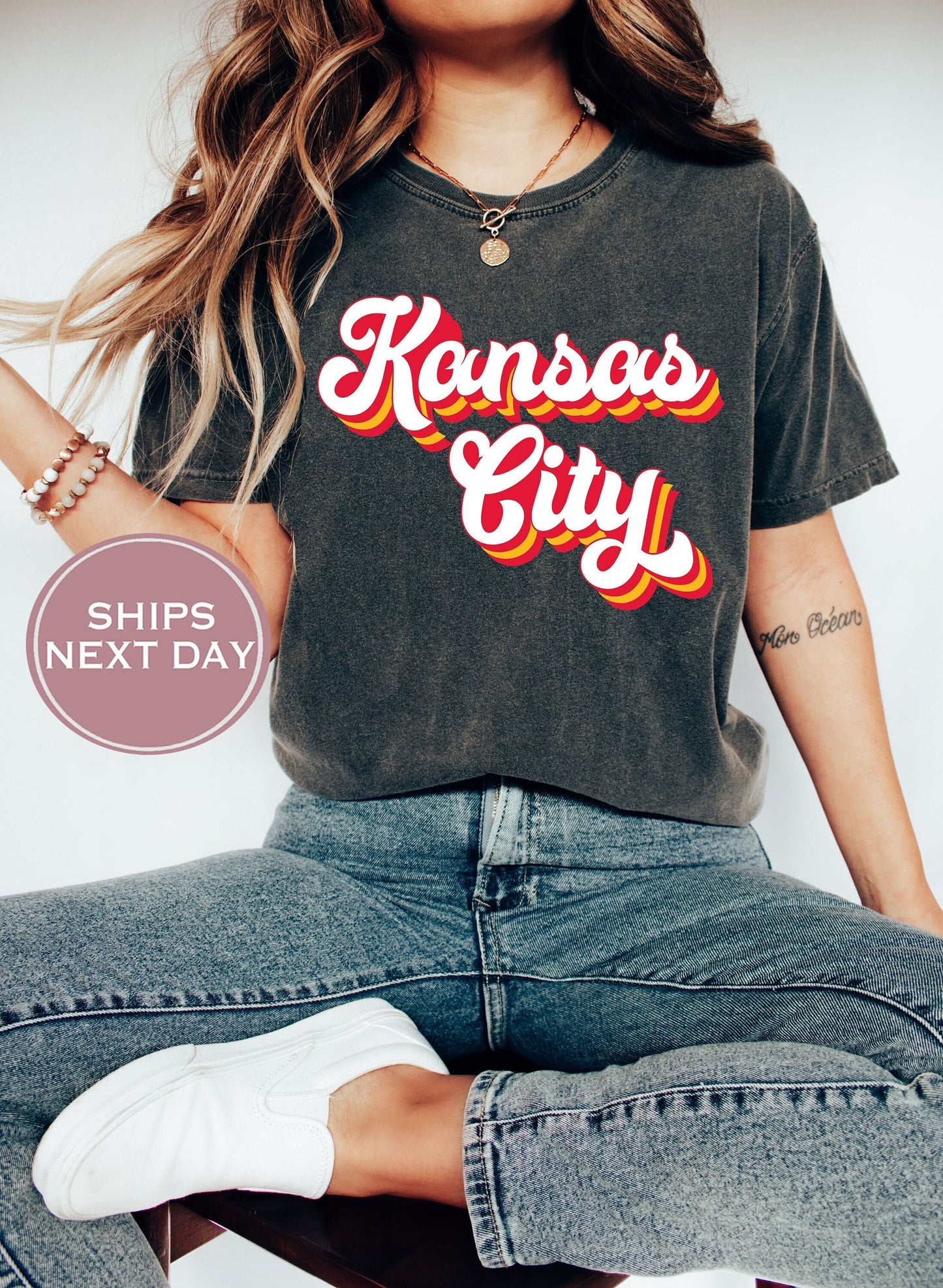 Retro Kansas City Football Shirt, Vintage Kansas City Football Shirt, Kansas City Football Women Shirt, Trendy Kansas City Football Shirt