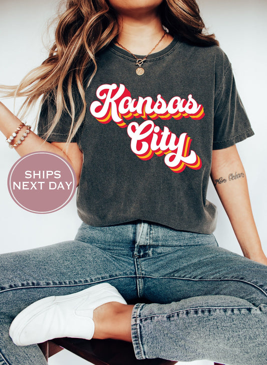 Retro Kansas City Football Shirt, Vintage Kansas City Football Shirt, Kansas City Football Women Shirt, Trendy Kansas City Football Shirt