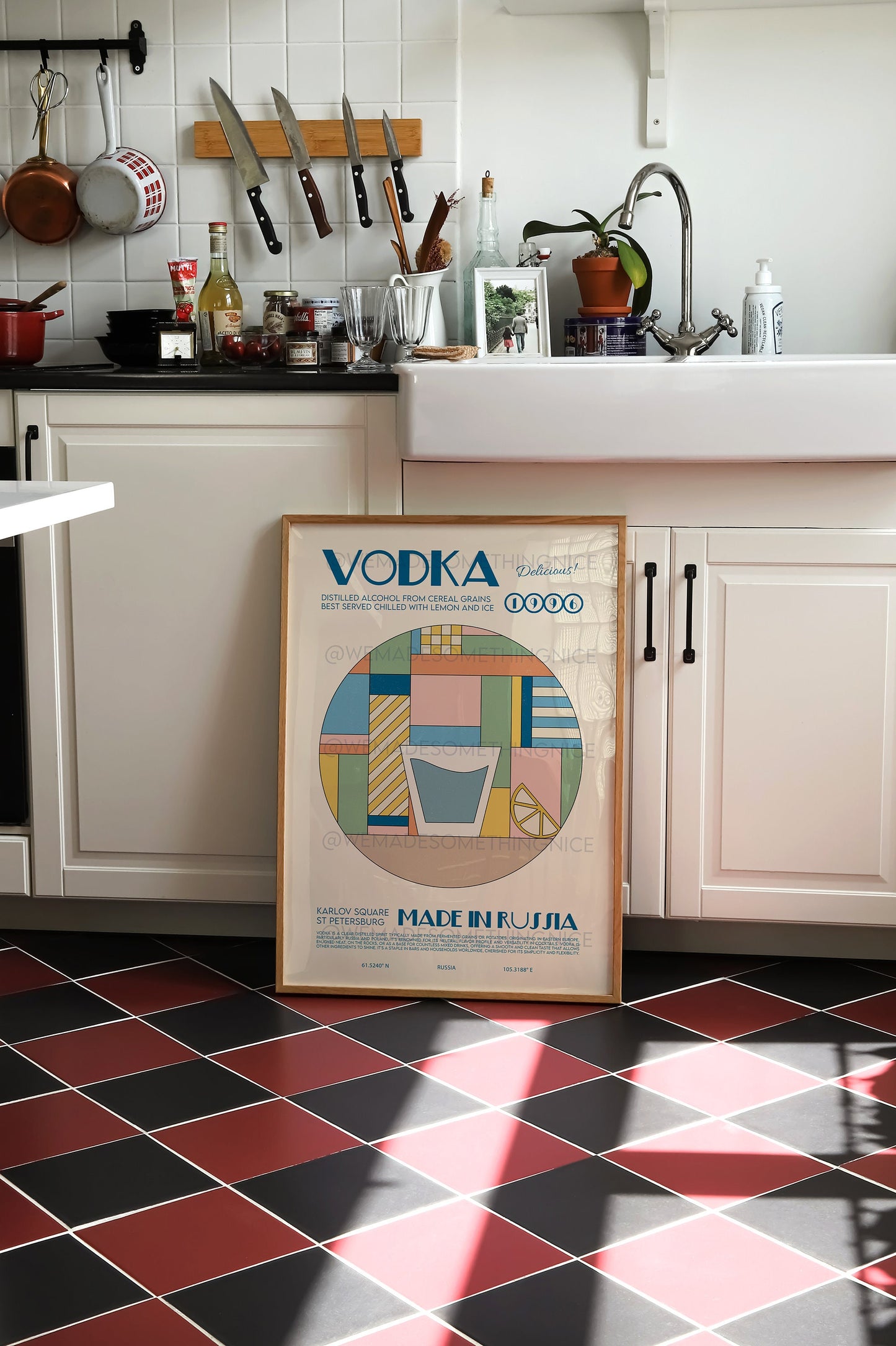 Vodka Print, Bar Cart Print, Cocktail Poster, Cocktail Print, Retro Wall Art, Drinks Poster, French Retro, Kitchen Decor, Mid Century Modern