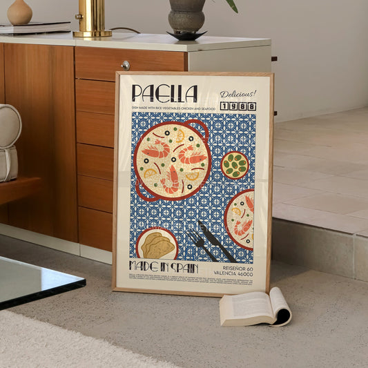 Paella Print, Kitchen Art, Kitchen Print, Kitchen Poster, Food Print, Food Art, Food Poser