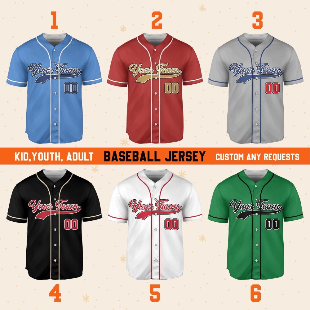Personalized Team Name And Number Custom Collection Great, Custom Adult Kid Youth Baseball Jersey Sport Team Game Day Outfit Baseball Lovers