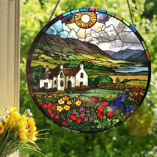 Irish Homestead: Stained Glass Style Window Hanging