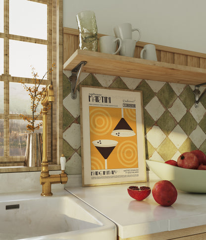 Espresso Martini Poster, Kitchen Poster, Kitchen Print, Cocktail Poster, Modern Kitchen Decor, Exhibition Poster, Retro Wall Art, Home Decor