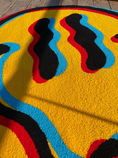 Abstract Smile Rug: Trippy Living Room Decor Carpet
