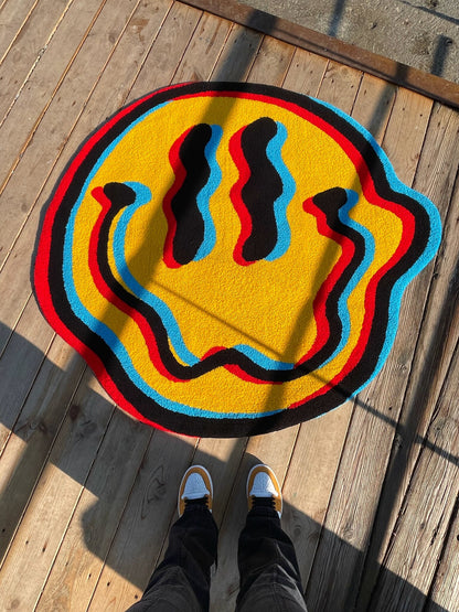 Abstract Smile Rug: Trippy Living Room Decor Carpet
