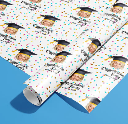 Personalised Graduation Gift Wrap, Wrapping Paper, Class, Your Name, Customised, Picture, Party, Paper, Your Age, Anniversary, Recycle, Eco