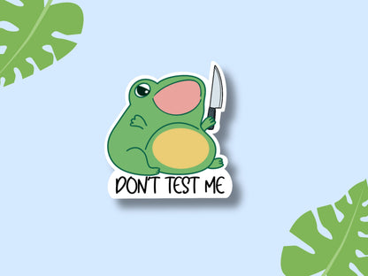 Frog with Knife Sticker- Screaming Angry Frog Vinyl Sticker, Kindle waterproof decal, Phone Case Sticker, Laptop Decal, Funny Stickers
