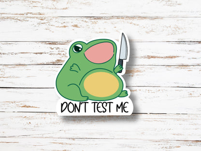 Frog with Knife Sticker- Screaming Angry Frog Vinyl Sticker, Kindle waterproof decal, Phone Case Sticker, Laptop Decal, Funny Stickers