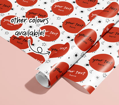 Personalised Wrapping Paper, Gift Wrap, Customised, Birthday, New Born, New Baby, Baby Shower, Celebration, Boy, Red, Paper, Festive