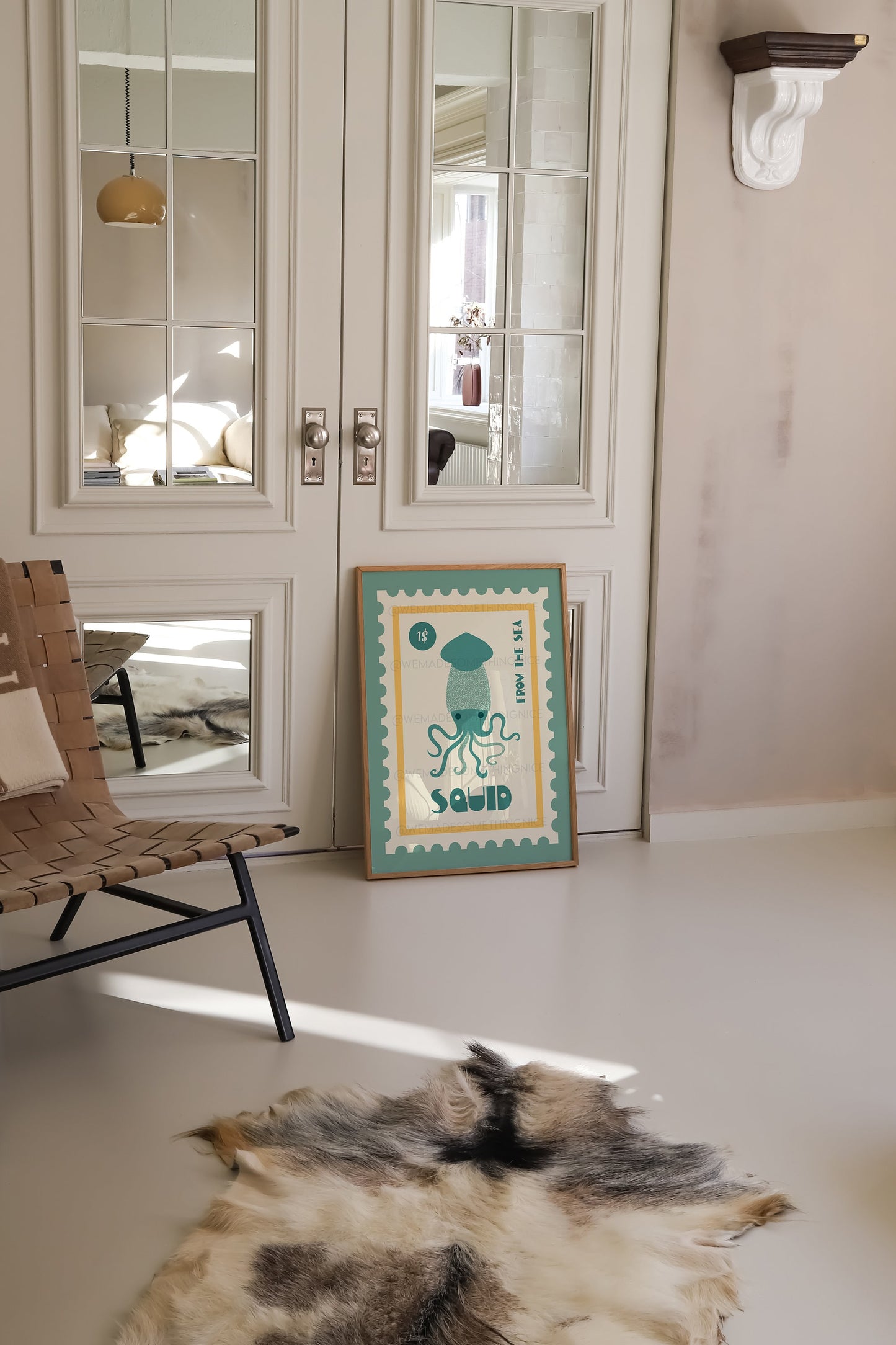 Squid Print, Coastal Decor, Kitchen Poster, Kitchen Print, Coastal Poster, Retro Food Print, Food Art, Seaside, Trendy Wall Art, Home Decor