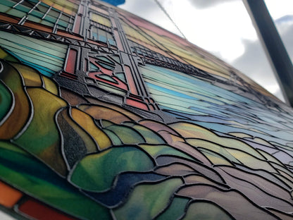 Golden Gate: Stained Glass Style Window Hanging