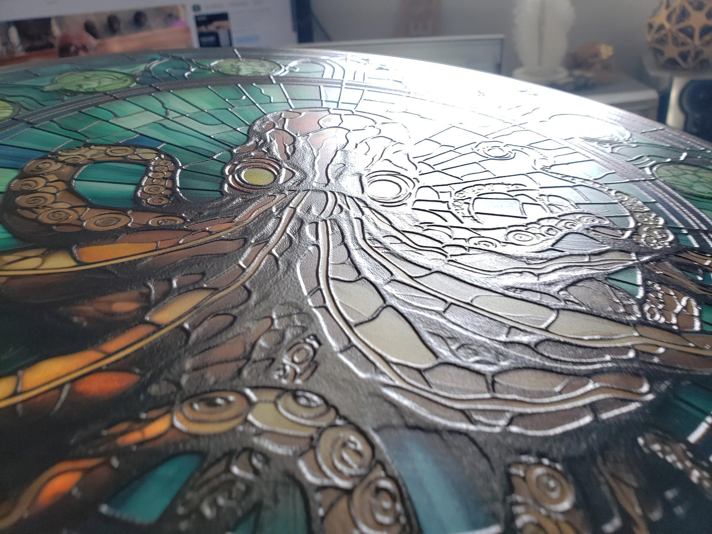 Octopus: Stained Glass Style Window Hanging Made With Real Glass