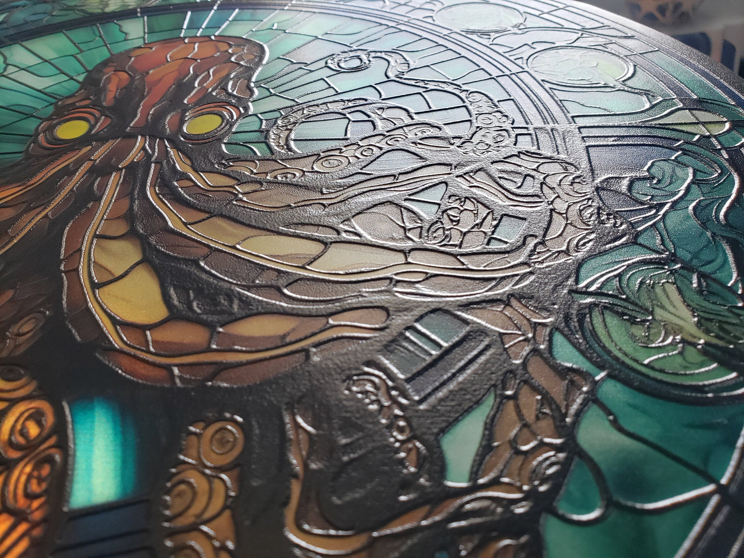 Octopus: Stained Glass Style Window Hanging Made With Real Glass