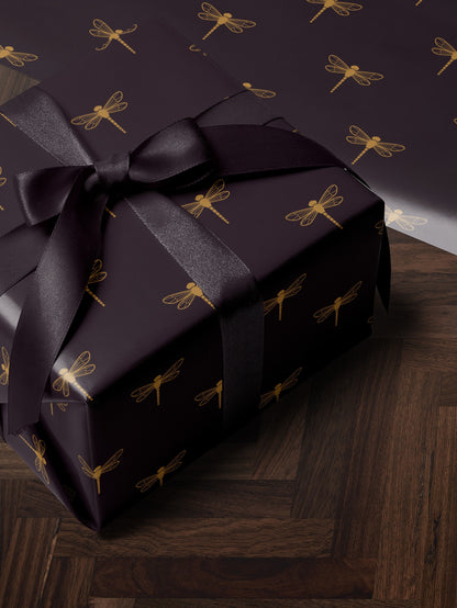 Dragonfly Gift Wrap Roll Wrapping Paper Print Dragonfly Gift for Her Bug Lover Elegant Gift Wrap Garden Lover Gift for Women Wedding Gift