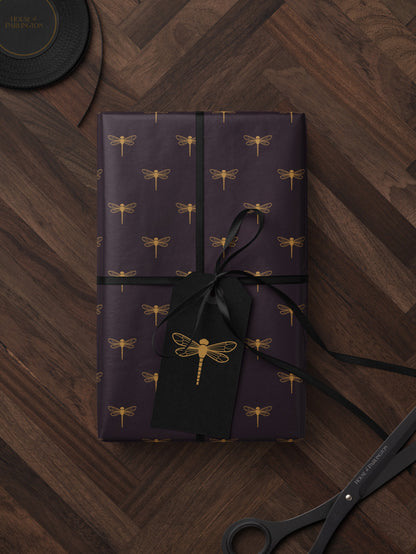 Dragonfly Gift Wrap Roll Wrapping Paper Print Dragonfly Gift for Her Bug Lover Elegant Gift Wrap Garden Lover Gift for Women Wedding Gift