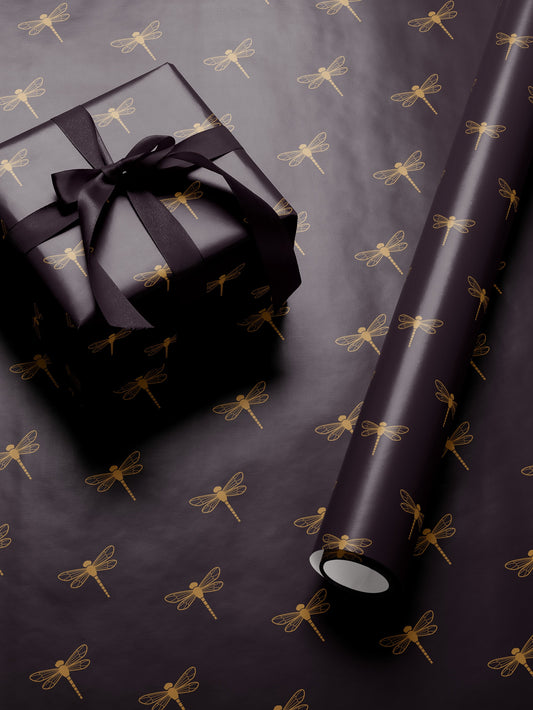 Dragonfly Gift Wrap Roll Wrapping Paper Print Dragonfly Gift for Her Bug Lover Elegant Gift Wrap Garden Lover Gift for Women Wedding Gift