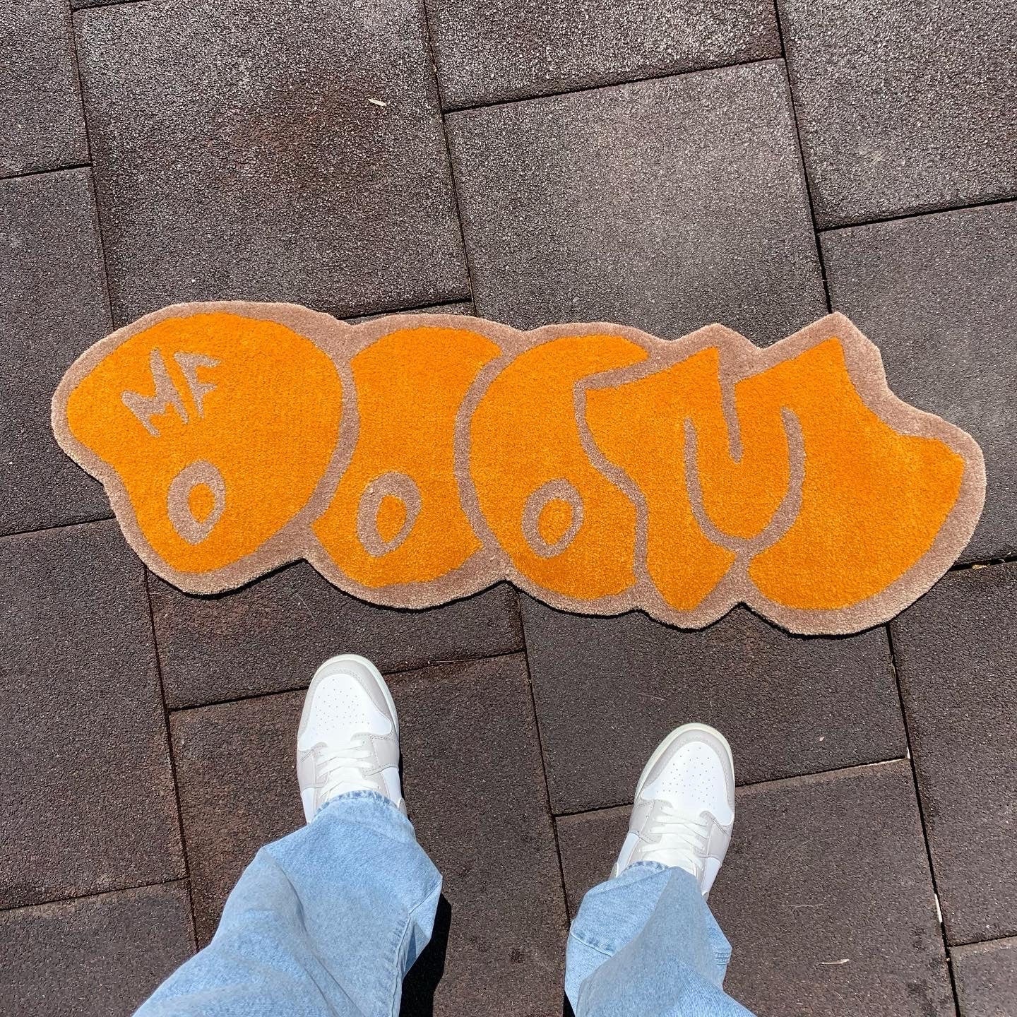 MF Logo Design Tufted Rug / Custom Rug, Fluffy & Soft, Handmade Rug, Housewarming Gifts, Handmade Gift