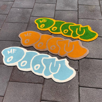 MF Logo Design Tufted Rug / Custom Rug, Fluffy & Soft, Handmade Rug, Housewarming Gifts, Handmade Gift