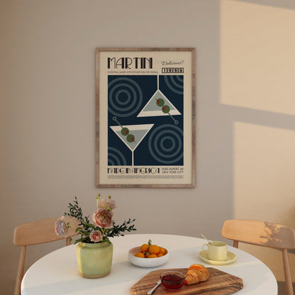Martini Poster, Cocktail Poster, Modern Kitchen Decor, Exhibition Poster, Retro Wall Art, Home Decor, Birthday, Housewarming gift, Vodka