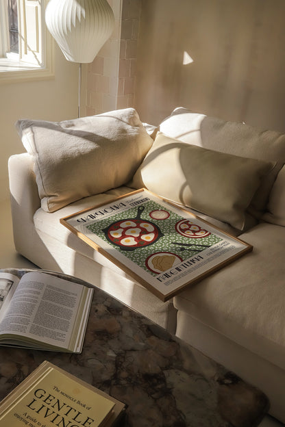 Shakshouka Print, Kitchen Poster, Kitchen Print, Breakfast Poster, Brunch, French Retro, Kitchen Decor, Food Art, Mid Century Modern