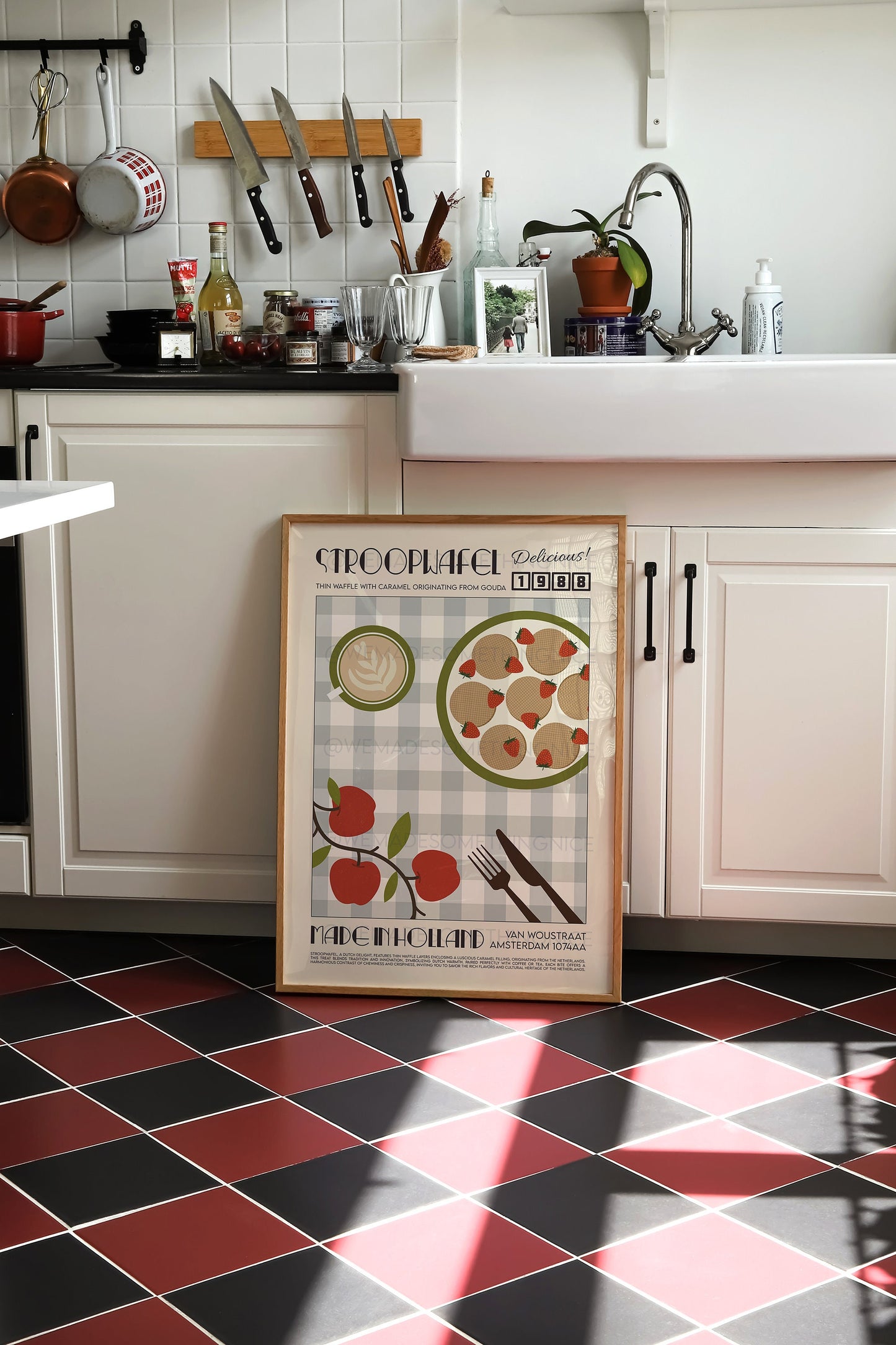 Stroopwafel Poster, Kitchen Art, Kitchen Poster, Kitchen Print, Holland Poster, French Retro, Scandinavian Kitchen Decor, Food Art