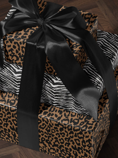 Cheetah Print Wrapping Paper Birthday Gift Wrap Roll Animal Theme Birthday Party Favor for Kid Premium Gift Wrap Leopard Print Decoration