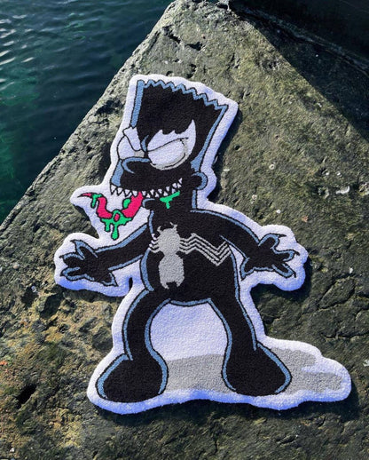 Handmade Bart Simpson Spider Tufted Rug: Non-Slip Bedroom Carpet