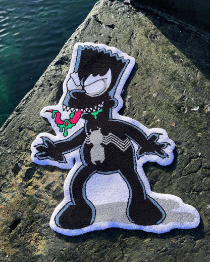 Handmade Bart Simpson Spider Tufted Rug: Non-Slip Bedroom Carpet