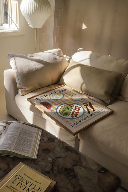 Avocado on Toast Print, Breakfast Poster, Modern Kitchen Decor, Retro Poster, Pop Art, Kitchen Art, Exhibition Poster, Illustration