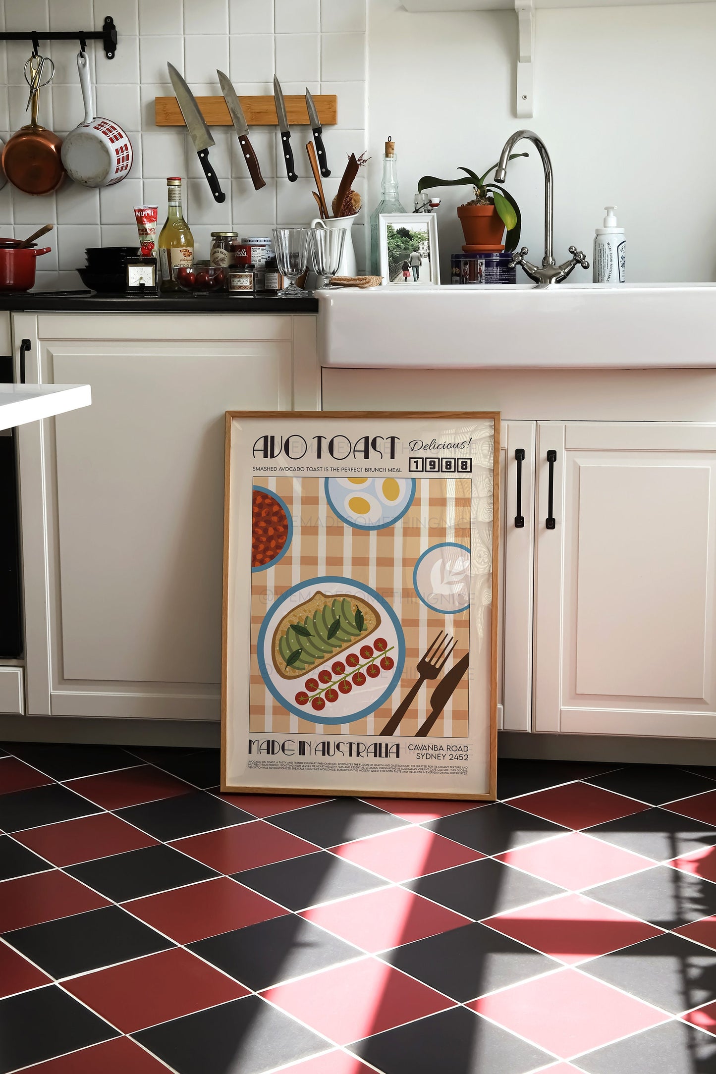 Avocado on Toast Print, Breakfast Poster, Modern Kitchen Decor, Retro Poster, Pop Art, Kitchen Art, Exhibition Poster, Illustration