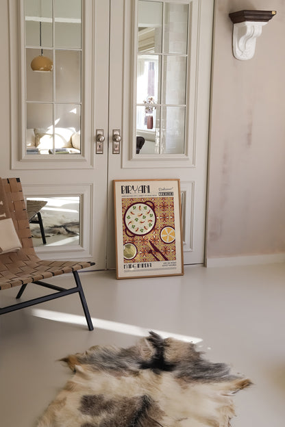 Biryani Poster, Kitchen Poster, Kitchen Print, Food Print, Modern Kitchen Decor, Exhibition Poster Retro Wall Art, India Print, Samosa