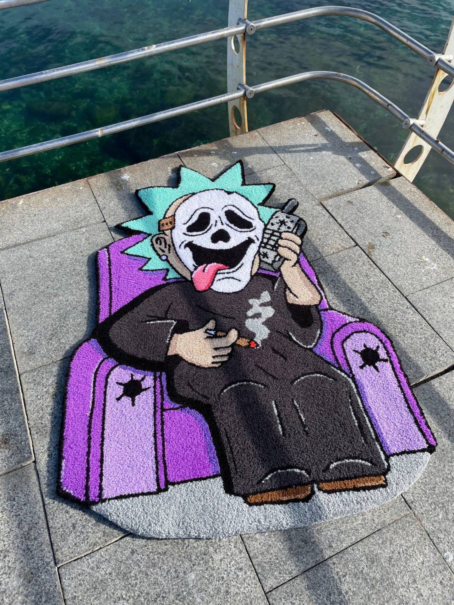 Scream Rick Handmade Tufted Rug: 3D Pop Art Carpet