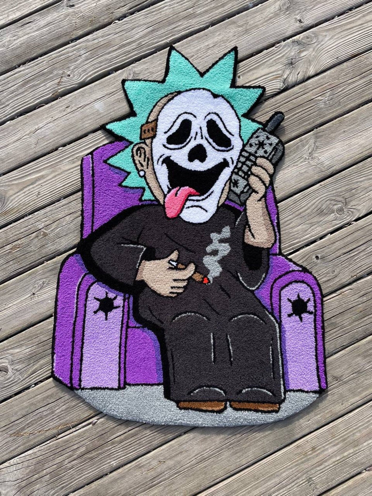 Scream Rick Handmade Tufted Rug: 3D Pop Art Carpet