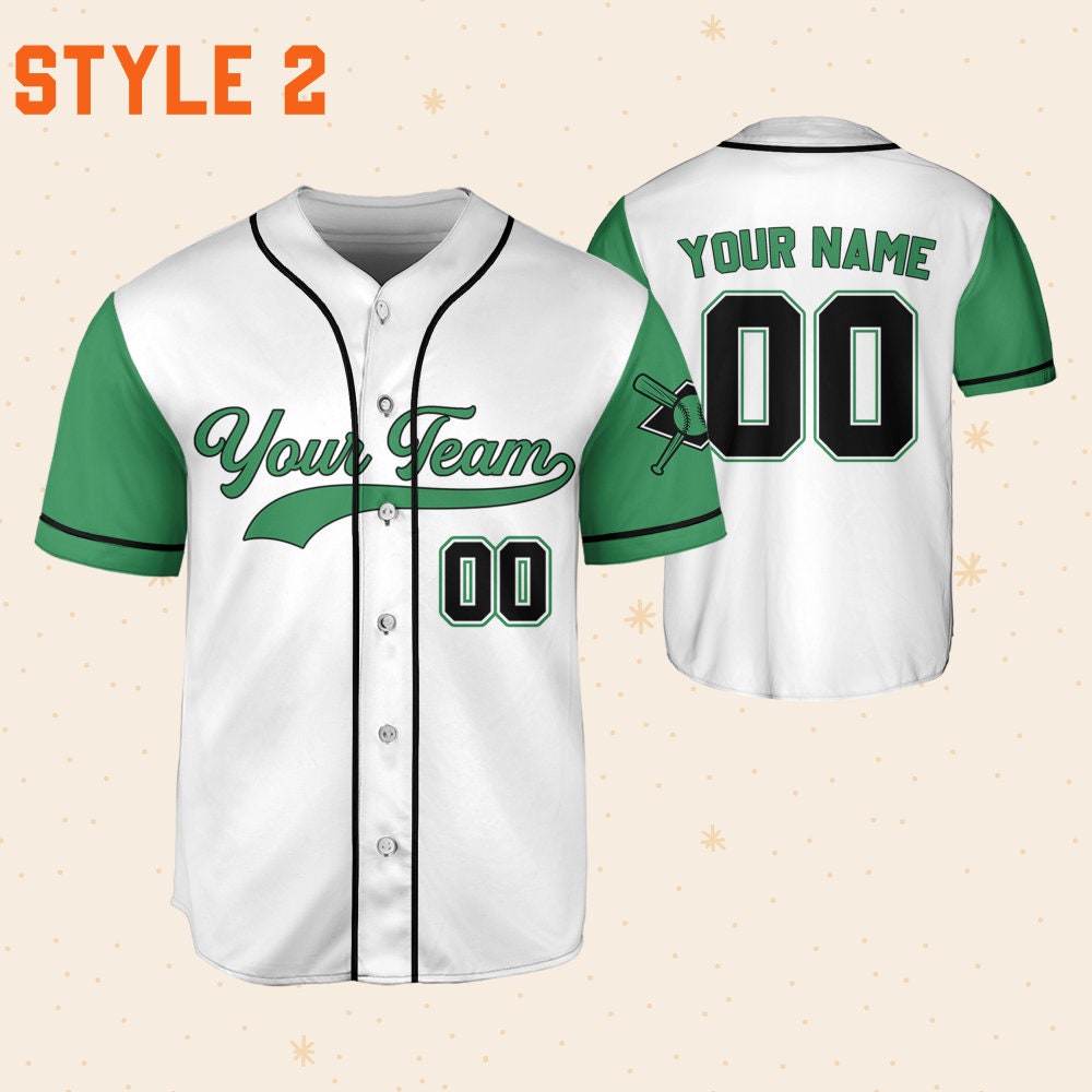 Personalized Team Name And Number Green Collection, Custom Name Baseball Jersey Custom Baseball Jersey Uniform Baseball Fans Baseball Lovers