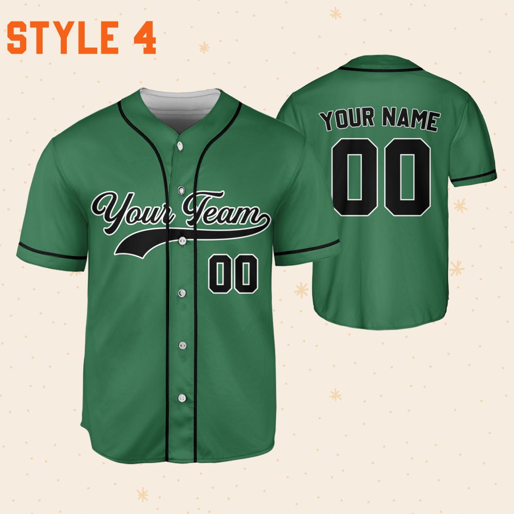 Personalized Team Name And Number Green Collection, Custom Name Baseball Jersey Custom Baseball Jersey Uniform Baseball Fans Baseball Lovers
