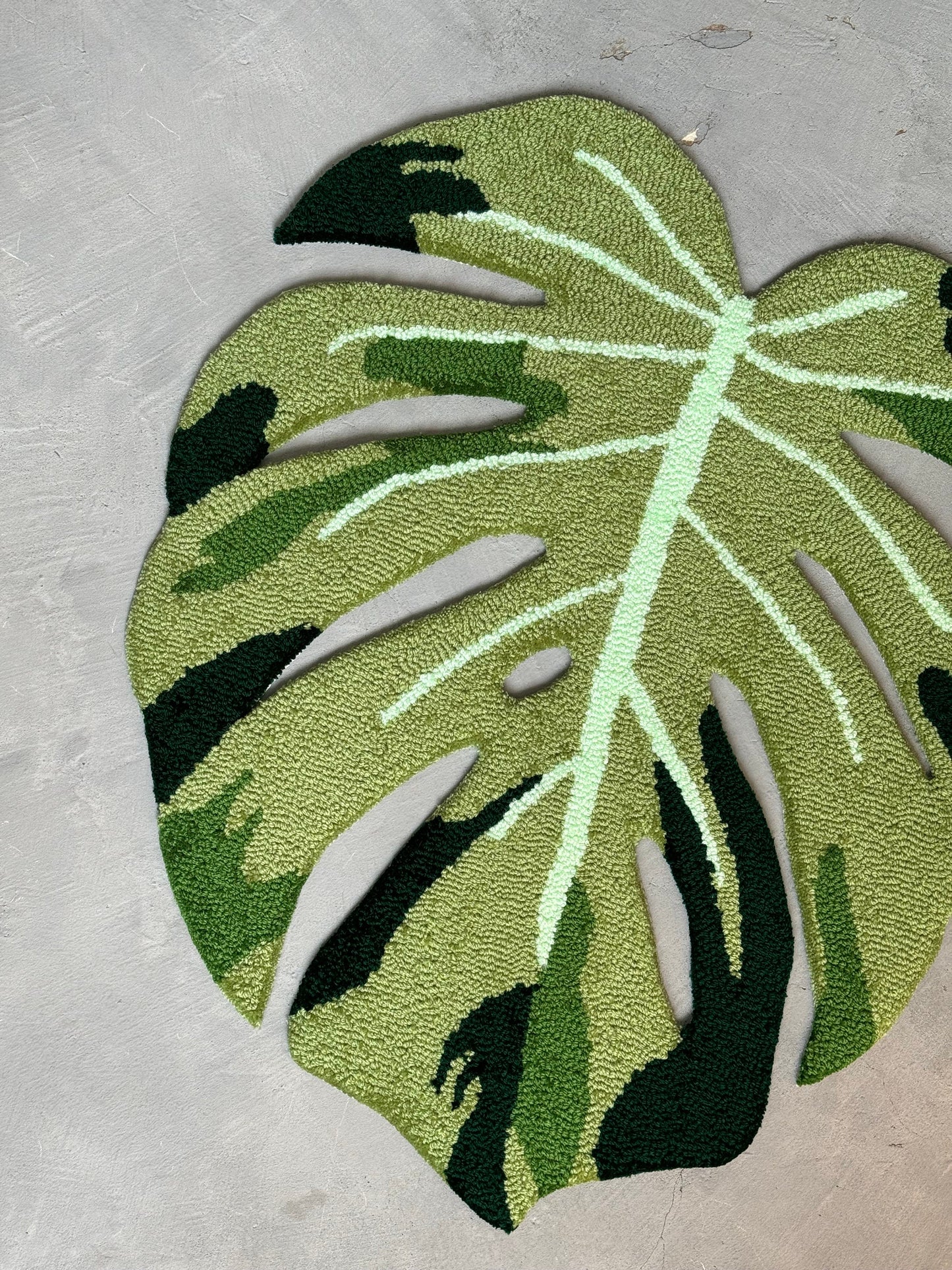 Monstera leaf rug, Modern Rug, Plant Rug, Bedroom Rug, Cute Non-Slip Rug, Living room floor mat, Custom Tufted Rug
