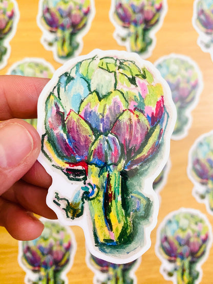 Artichoke Veggies | Vinyl Sticker Decal | Waterproof  Weatherproof | Vegetarian Vegan Sticker