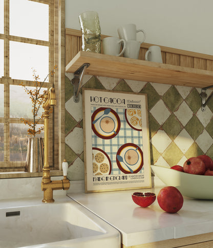 Hot Chocolate Print, Drink Poster, Modern Kitchen Decor, Retro Poster, Pop Art, Kitchen Art, Exhibition Poster, Illustration, Coffee Lover