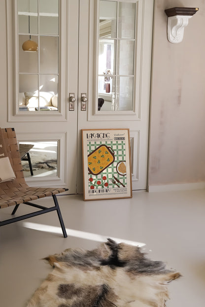 Lasagne Print, Kitchen Poster, Kitchen Print, Kitchen Decor, Food Art, Mid Century Modern, Eat Sign, Rome, Italy Art, Housewarming