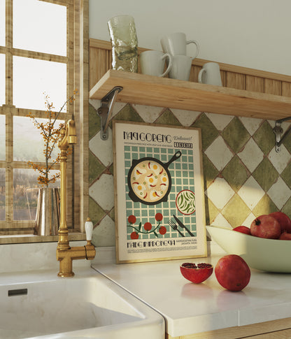 Nasi Goreng Poster, Kitchen Poster, Kitchen Print, Food Print, Modern Kitchen Decor, Chef Print, Exhibition Poster, Retro Wall Art