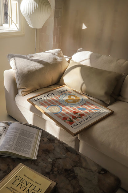 Pretzel Poster, Kitchen Art, Kitchen Print, Kitchen Poster, Food Print, Modern Kitchen Decor, Retro Poster