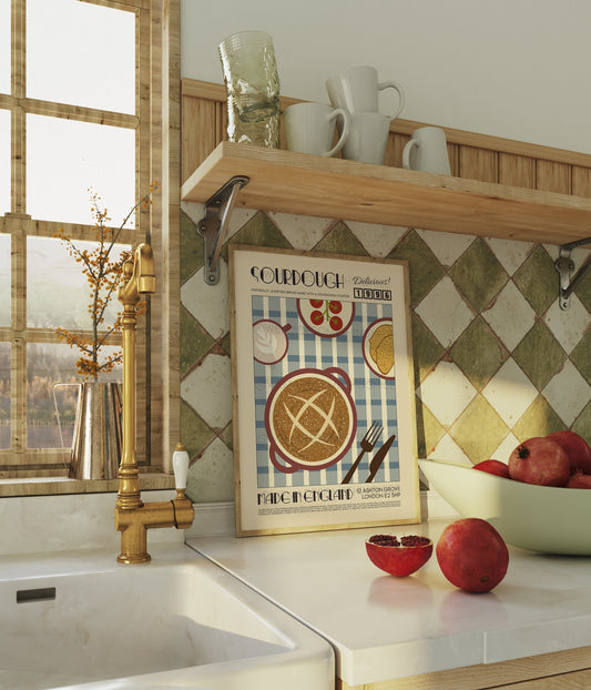 Sourdough Print, Kitchen Art, Kitchen Poster, Kitchen Print, Kitchen Wall Art, Food Poster, Modern Kitchen Decor