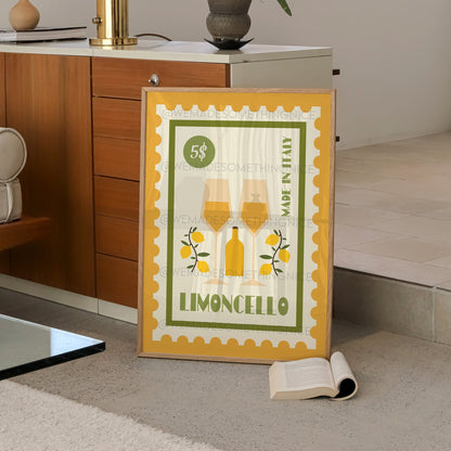 Retro Limoncello Print, Kitchen Poster, Kitchen Print, French Retro, Kitchen Decor, Cocktail Poster, Mid Century Modern, Bar Cart