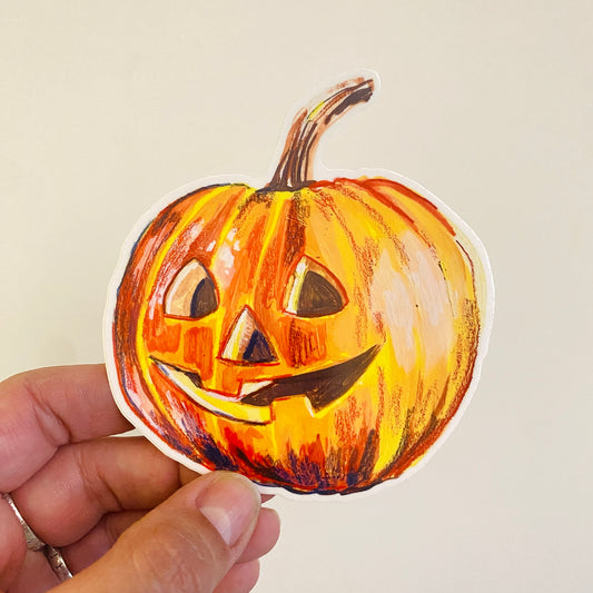 Pumpkin Jack-o-lantern | 4"  Sticker Decal | Waterproof  Weatherproof | Halloween