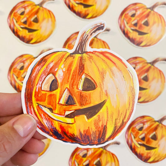 Pumpkin Jack-o-lantern | 4"  Sticker Decal | Waterproof  Weatherproof | Halloween