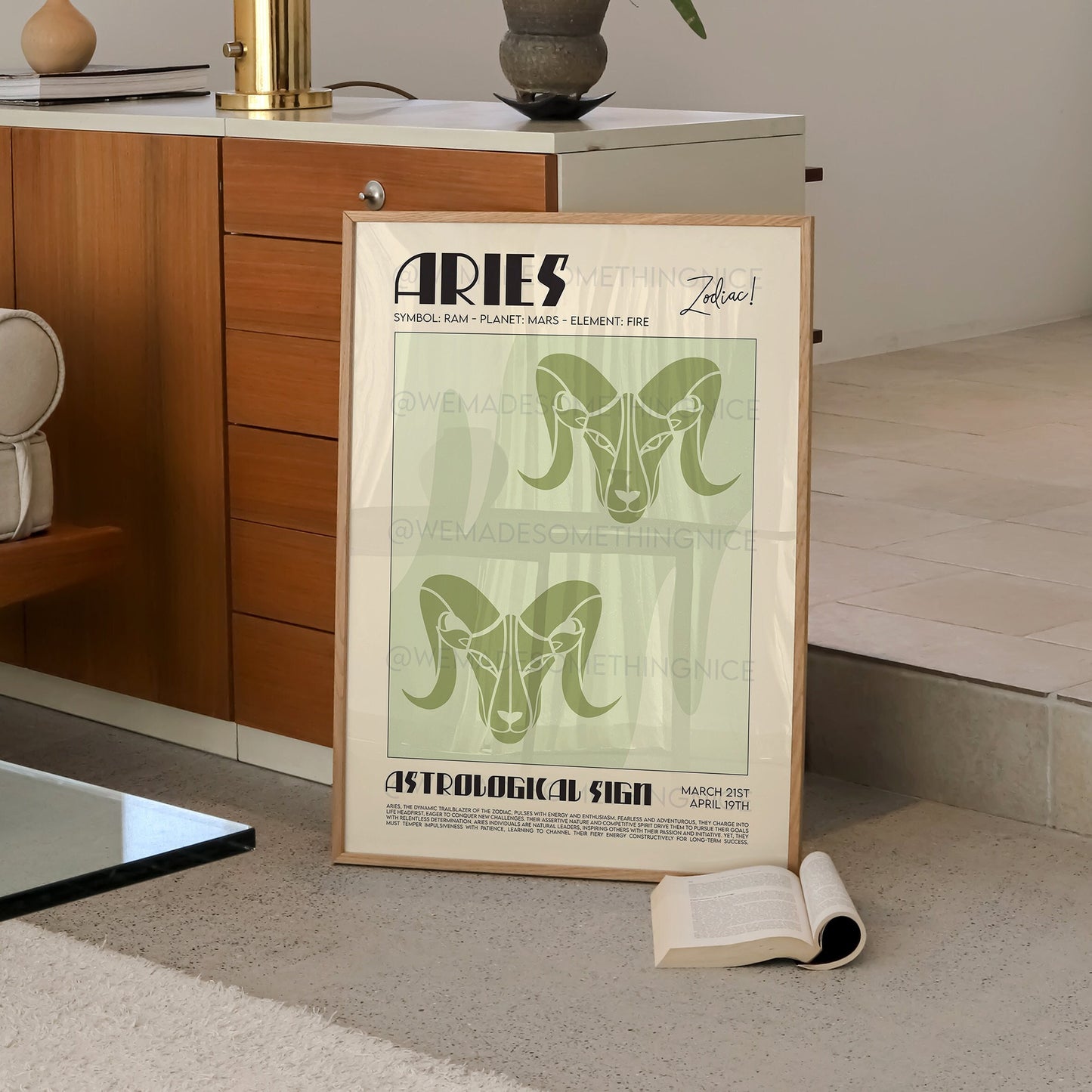 Aries Poster, Horoscope Print, Astrological Wall Art, Illustration, Exhibition Poster, Zodiac Poster, Birthday Present Housewarming