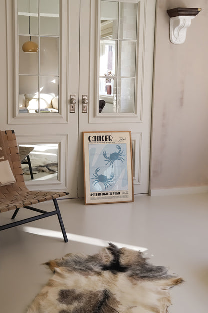 Cancer Poster, Horoscope Print, Astrological Wall Art, Illustration, Exhibition Poster, Zodiac Poster, Birthday Present Housewarming