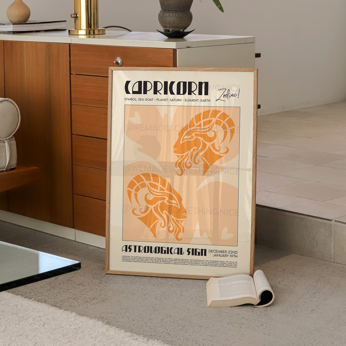 Capricorn Poster, Capricorn Art, Horoscope Print, Astrological Wall Art, Illustration, Exhibition Poster, Zodiac Poster