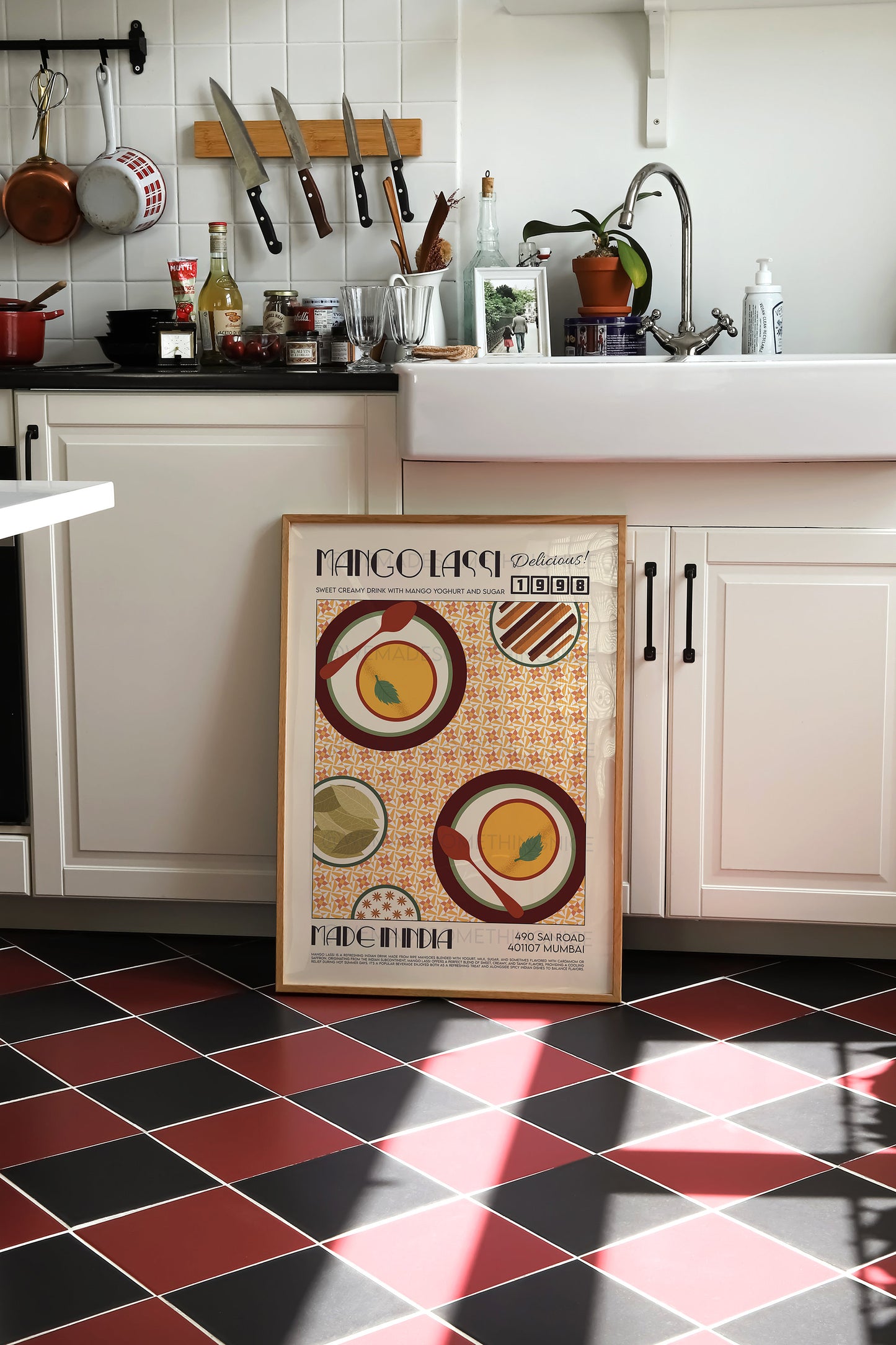 Mango Lassi Poster, Kitchen Poster, Kitchen Print, Food Poster, Modern Kitchen Decor, Travel Poster, Retro Wall Art